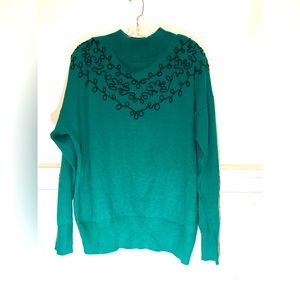 Sale- 1/2 Price. Savior Embroidered Women Shoulder pad green Sweater..